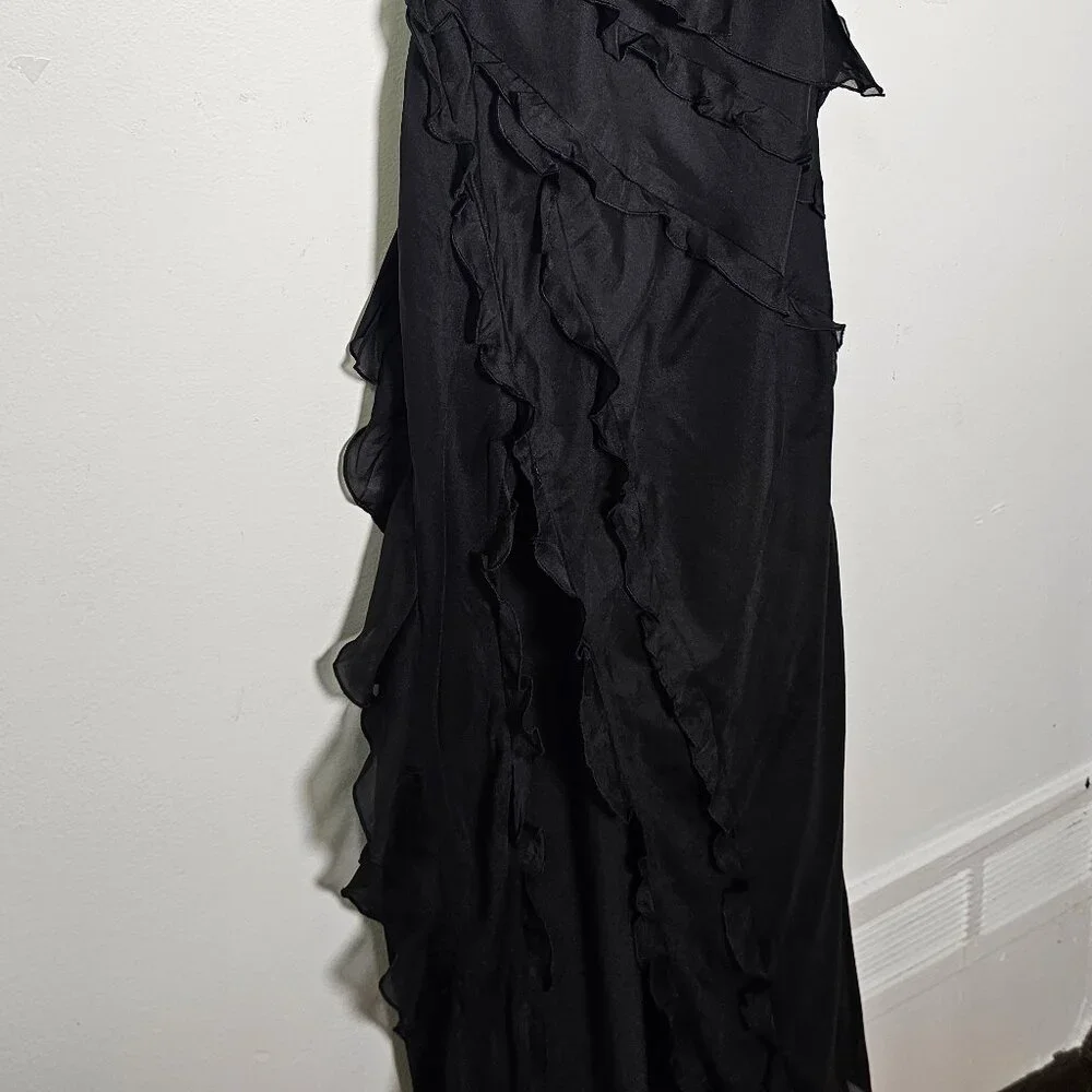 Abercrombie & Fitch Draped Ruffle Maxi Dress /Black / Size XS - 159-299-0020-900